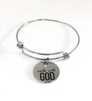 Christian Gift, Christian Bracelet, Walk With GOD Bracelet Gift, Christian Charm, Christian Jewelry Gift, Baptism Gift, Bible Verse Gift