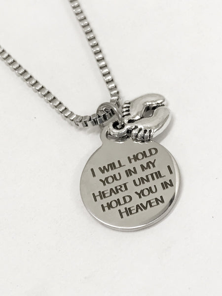 Child Loss Memorial, Miscarriage Memorial For Men, I Will Hold You In My Heart Until I Hold You In Heaven, Pregnancy Loss Gift For Dad