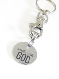 Christian Keychain, Walk With God Keychain, Christian Gifts, Christian Charm, Keychain Gift, Graduation Gift, Going to College, Wedding Gift