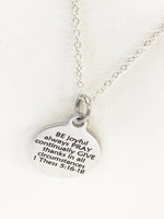 Christian Necklace, Be Pray Give Necklace, First Thessalonians 5 Necklace, Christian Jewelry, Bible Verse Necklace, Scripture Gifts