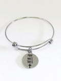 Christian Gift, Christian Bracelet, Pray Wait Trust Bracelet Gift, Christian Charm, Christian Jewelry Gift, Baptism Gift, Wait On God