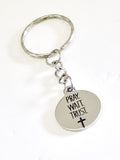 Keychain Gift, Pray Wait Trust Keychain, Motivating Keychain, Graduation Gift, Baptism Gift, Wait On God, Christian Keychain, Christian Gift