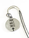 Planner Charm, Pray Wait Trust Bookmark, Planner Accessories, Bookmark Charm, Wait On God Charm, Planner Christian Gift, Christian Charm