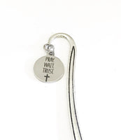 Planner Charm, Pray Wait Trust Bookmark, Planner Accessories, Bookmark Charm, Wait On God Charm, Planner Christian Gift, Christian Charm