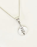 Christian Necklace, Christian Gift, Pray Wait Trust Necklace, Christian Jewelry, Scripture Necklace, Scripture Jewelry, Encouraging Gift