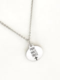 Christian Jewelry, Pray Wait Trust Necklace, Christian Necklace, Scripture Jewelry, Christian Gift, Religious Jewelry, Cross Pendant Gift