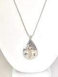 Teardrop Cross Pendant, Teardrop Necklace, Southwestern Style Pendant, Southwestern Necklace, Christian Statement Necklace, Gift For Her