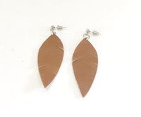 Leather Earrings, Brown Leather Earrings, Leather Dangles, Leather Leaf Earrings, Southwestern Style, Country Girl Style, Leather Style