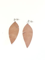 Leather Earrings, Brown Leather Earrings, Leather Dangles, Leather Leaf Earrings, Southwestern Style, Country Girl Style, Leather Style