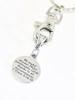 Christian Gifts, Be Pray Give Keychain, Christian Keychain, Christian Charms, Keychain Gifts, Scripture Gifts,  Bible Verse Charm Gifts