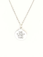 Life Is Better At The Lake Necklace, Life Is Better At The Lake Jewelry, Life Is Better At The Lake Charm, Girlfriend Necklace, Wife Gift