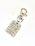 Serenity Prayer Charm, Recovery Serenity Prayer, Bag Charm, Serenity Courage Wisdom Charm, Serenity Prayer Gift, Bag Tag Clip Charm