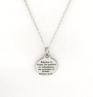 Christian Jewelry, Rejoice In Hope Necklace, Christian Necklace, Scripture Jewelry, Romans 12 12 Jewelry, Christian Gifts, Sympathy Gift