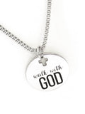 Christian Necklace, Walk With GOD Necklace, Daughter Necklace, Christian Gift, Graduation Gift, Baptism Gift, Son Necklace, Confirmation