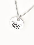 Christian Necklace, Walk With GOD Necklace, Daughter Necklace, Christian Gift, Graduation Gift, Baptism Gift, Son Necklace, Confirmation