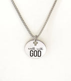 Christian Necklace, Walk With GOD Necklace, Daughter Necklace, Christian Gift, Graduation Gift, Baptism Gift, Son Necklace, Confirmation