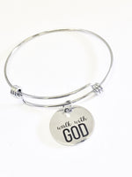 Christian Gift, Christian Bracelet, Walk With GOD Bracelet Gift, Christian Charm, Christian Jewelry Gift, Baptism Gift, Bible Verse Gift