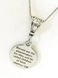 Peacemakers Necklace, Blessed Are The Peacemakers Necklace, Beatitudes Necklace, Police Officer Necklace, Police Officer Peacemaker