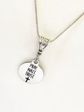 Christian Necklace, Christian Gift, Pray Wait Trust Necklace, Christian Jewelry, Scripture Necklace, Scripture Jewelry, Encouraging Gift