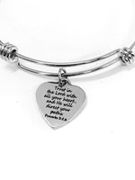 Christian Gift, Trust In The Lord Bracelet, Prov 3 5 and 6, Christian Charm Bracelet, Christian Jewelry Gift, Baptism Gift, Graduation Gift