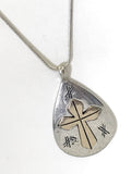Teardrop Cross Pendant, Teardrop Necklace, Southwestern Style Pendant, Southwestern Necklace, Christian Statement Necklace, Gift For Her