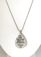 Teardrop Cross Pendant, Teardrop Necklace, Southwestern Style Pendant, Southwestern Necklace, Christian Statement Necklace, Gift For Her