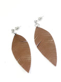 Leather Earrings, Brown Leather Earrings, Leather Dangles, Leather Leaf Earrings, Southwestern Style, Country Girl Style, Leather Style