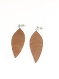 Leather Earrings, Brown Leather Earrings, Leather Dangles, Leather Leaf Earrings, Southwestern Style, Country Girl Style, Leather Style