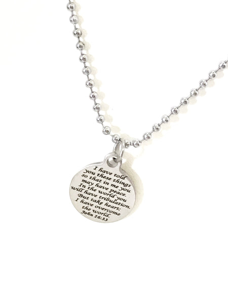 Christian Necklace, I Have Told You These Things, Christian Gifts, Christian Chain, Son Necklace, Christian Man Gift, John 16 33 Necklace