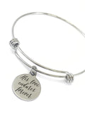 Christian Gift, His Love Endures Forever Bracelet, Psalms 136 Charm, Scripture Jewelry, Bible Verse, Bible Quote Gift, Religious Bangle