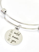 Motivating Gift, Be Bold Be Brave Be You Bracelet, Success Quote, Motivating Jewelry, Motivating Daughter Gift, Be Yourself Charm Bangle