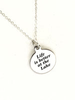 Wife Jewelry, Life Is Better At The Lake Necklace, Wife Gift, Wife Necklace, Lake Jewelry, Girlfriend Gift, New Lakehouse Gift, Summer Gift