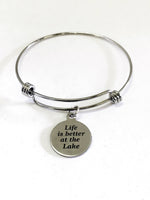 Life Is Better At The Lake Bracelet, Wife Gift, New Lakehouse Gift, Life Is Better At The Lake Jewelry, Life At The Lake Gift, Wife Jewelry