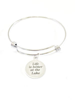 Life Is Better At The Lake Bracelet, Wife Gift, New Lakehouse Gift, Life Is Better At The Lake Jewelry, Life At The Lake Gift, Wife Jewelry