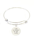 Life Is Better At The Lake Bracelet, Wife Gift, New Lakehouse Gift, Life Is Better At The Lake Jewelry, Life At The Lake Gift, Wife Jewelry