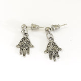 Hamsa Earrings, Hand Of Fatima Earrings, Silver Earrings, Hamsa Jewelry Gift For Her, Protection Gift, Protection Earrings, Hamsa Charm Gift