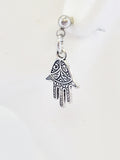 Hamsa Earrings, Hand Of Fatima Earrings, Silver Earrings, Hamsa Jewelry Gift For Her, Protection Gift, Protection Earrings, Hamsa Charm Gift