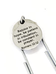 Planner Bookmark, Christian Planner Bookmark, Rejoice In Hope Bookmark, Romans 12 12 Bible Verse, Planner Accessories, Planner Charm