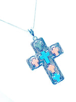 Large Cross Pendant Necklace, Southwestern Style Cross, Christian Cowgirl Style, Statement Necklace, Christian Jewelry Gift, Wife Jewelry