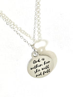 Christian Jewelry, God Is Within Her She Will Not Fall Necklace, Christian Woman, Christian Daughter Jewelry, Psalm 46 5 Scripture Jewelry