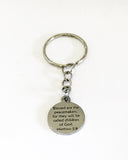 Peacemaker Keychain, Police Office Keychain, Beatitudes Keychain, Blessed Are The Peacemakers, Christian Police Officer Gift, Matthew 5 9
