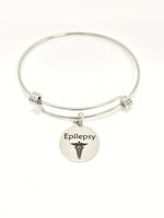 Epilepsy Medical Charm Bracelet, Epilepsy Awareness, Epilepsy Jewelry, Medical Notification, Medical Awareness, Medical Caduceus Symbol