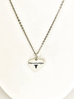Fibromyalgia  Necklace, Fibromyalgia Medical Necklace, Fibromyalgia  Awareness Engraved Pendant Necklace, Medical ID Jewelry, Caduceus