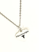 Fibromyalgia  Necklace, Fibromyalgia Medical Necklace, Fibromyalgia  Awareness Engraved Pendant Necklace, Medical ID Jewelry, Caduceus
