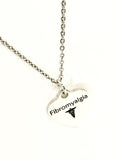 Fibromyalgia  Necklace, Fibromyalgia Medical Necklace, Fibromyalgia  Awareness Engraved Pendant Necklace, Medical ID Jewelry, Caduceus