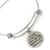 Christian Gift, If God Is For Us Who Can Be Against Us Bracelet, Romans 8 31 Gift, Christian Jewelry, Christian Charm, Bible Verse Gift