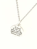 Christian Necklace, Christian Jewelry, If God Is For Us Who Can Be Against Us Necklace, Christian Gift, Bible Verse Necklace, Anti Bullying
