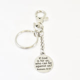 Christian Gift, If God Is For Us Who Can Be Against Us Keychain, Christian Keychain, Christian Daughter Gift For Her, Bible Verse Gift
