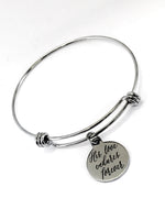 Christian Gift, His Love Endures Forever Bracelet, Psalms 136 Charm, Scripture Jewelry, Bible Verse, Bible Quote Gift, Religious Bangle