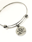 God Is The Strength Of My Heart Expanding Bangle Charm Bracelet, Scripture Stacking Bracelet, Psalm 73 26 Bible Verse Jewelry